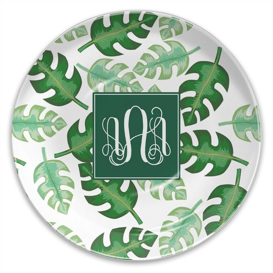 Tropical White Melamine Plate